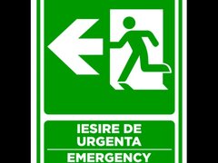 Semn pentru iesire cu directie in stanga emergency exit